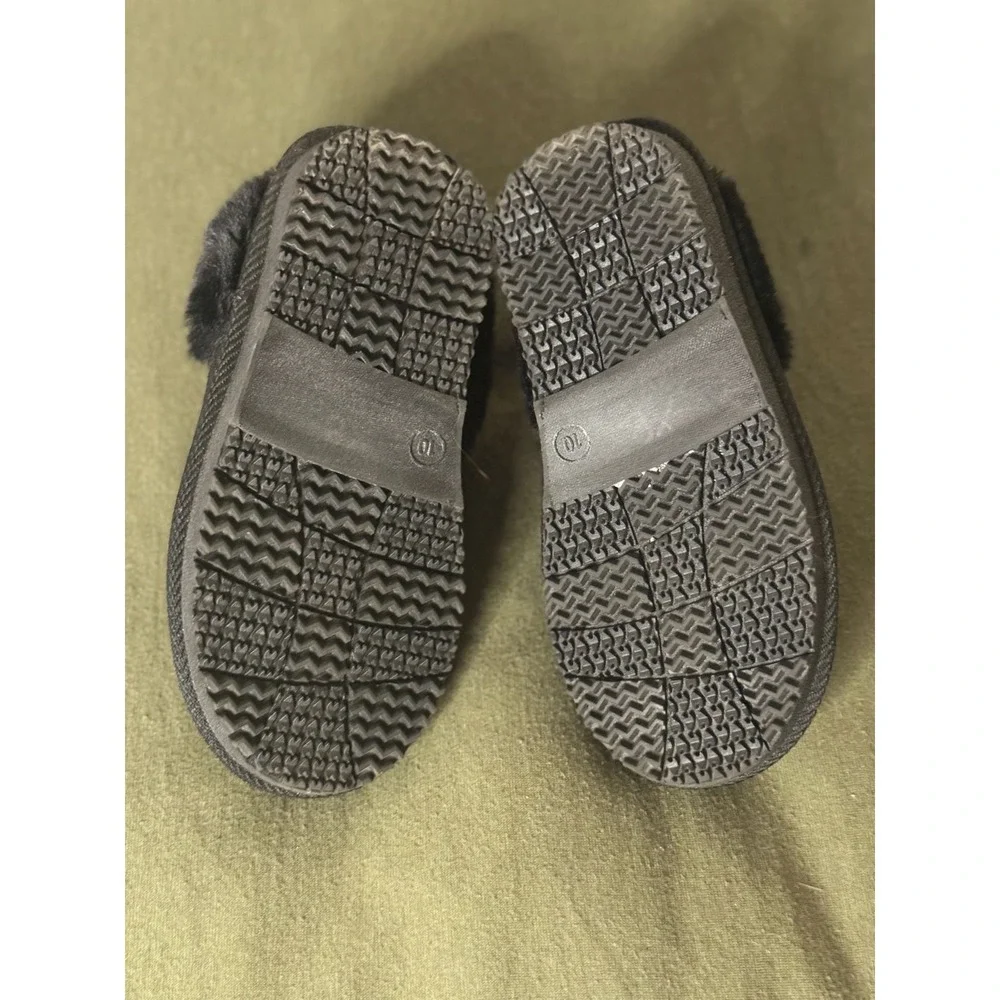 Nicole Miller - Slippers Faux Fur Elastic Strap NMNY - Black -‎ 10 - Kids